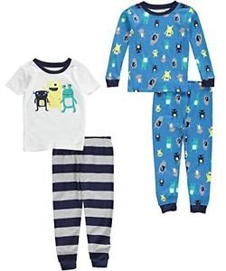 CARTER'S Boy's 3T 4-Piece Alien MONSTERS Cotton Pajama Set