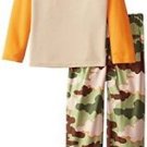 Boy's Size 6/7 Thermal Waffle Pajama Top and Flannel Camo Pants, PJ Set
