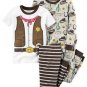 CARTER'S Boy's Size 3T, 4T OR 5T Western Cowboy 4-Piece Pajama Set