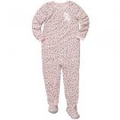 CARTER'S Girl's Size 4T Pink Leopard Print Fleece Pajama Footed Sleeper
