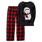 Carter's Boy's Size 4 Thermal Polar Bear, Fleece Plaid Pajama Pants Set