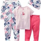 Carter's Baby Girls' Size 6 OR 9 Months Floral Fox 4 Piece Layette Set