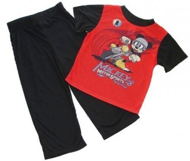 DISNEY MICKEY MOUSE Motor Sports Motorcycle Size 4T Pajama Pants Set,