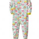 CARTER'S Girl's Size 4T Fleece Aqua Cupcake Pajama Sleeper,