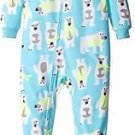 Carter's Boy's Size 3T, 4T OR Fleece Blue Winter Polar Bear Pajama Sleeper