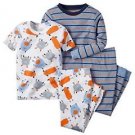 CARTER'S Boy's Size 4T 4-Piece Striped Monster Themed Pajama Set