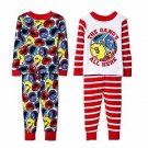 Boy's 2T, 3T OR 4T 4-Pc Pajama Set with Big Bird, Elmo, Grover, Cookie Monster
