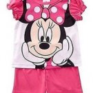 DISNEY MINNIE MOUSE Size 2T PINK Satin Pajama Shorts Set