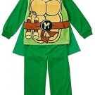 TMNT Teenage Mutant Ninja Turtles Boys Size 2T Green Pajama Set with Cape
