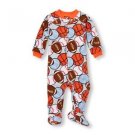 Toddler Boy's 5T Sports Football, Baseball Fleece Footed Blanket Pajama Sleeper