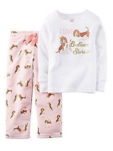 Carter's Girl's Size 4 I Love Bedtime Stories Puppy Dog 2-Piece Pajama Set