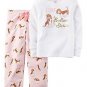 Carter's Girl's Size 4 I Love Bedtime Stories Puppy Dog 2-Piece Pajama Set