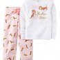 Carter's Girl's Size 4 I Love Bedtime Stories Puppy Dog 2-Piece Pajama Set