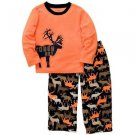 CARTER'S Boy's Size 4 TOUGH GUY Moose Fleece Pajama Set