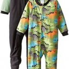 Boy's Size 4T DINOSAUR Dino Set of 2 Fleece Footed Blanket Pajama Sleepers