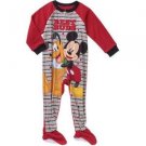 Disney MICKEY and PLUTO Boy's 2T, 3T, 4T OR 5T Fleece Footed Pajama Sleeper