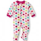 Toddler Girl's Size 3T, 4T OR 5T Fleece DOTS Footed Blanket Pajama Sleeper