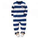 Carter's Boy's Size 3T, 4T OR 5T Fleece Striped Moose Blanket Pajama Sleeper