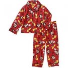 Disney MICKEY Boys' 2T, 3T, 4T OR 5T Flannel Print Pajama Set