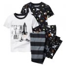 CARTER'S Boy's Size 4T REACH FOR THE STARS 4-Piece Space Themed Pajama Set