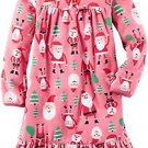 CARTER'S Girl's Size 6/7 Santa, Christmas Trees Pink Fleece Nightgown, Gown