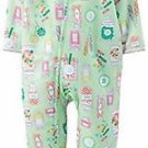 CARTER'S Girl's 24 Months Mint Green PENNY CANDY Footed Pajama Sleeper