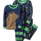 CARTER'S Boy's 4T BEAR CAMPING WOODLAND 4-Piece Pajama Set