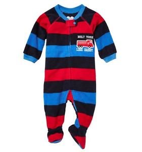 Toddler Boy's 3T Built Tough Like Daddy Firetruck Footed Blanket Pajama Sleeper