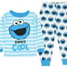 Sesame Street Baby Boys' 12 OR 18 Months Cookie Monster Striped Print Pajama Set
