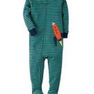 Carter's Boy's Size 3T, 4T OR 5T SPACE ROCKET Striped Cotton Footed Pajamas