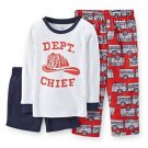 CARTER'S Boy's 3T Fire Dept. Chief 3-Piece Pajama Pants, Shorts Set