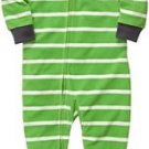 Carter's Boy's 5T Green Striped Raccoon Fleece Footed Pajama Sleeper