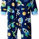 PEAS AND CARROTS Boy's 3T OR 4T Fleece Footed Space Alien Pajama Sleeper
