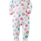 CARTER'S Girl's Size 3T, 4T OR 5T Fleece Footed DONUTS SPRINKLES Pajamas PJ'S