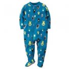 CARTER'S Boy's Size 5T Blue Monster Footed Polyester Jersey Pajama Sleeper