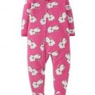 CARTER'S Child Of Mine Girl's 4T Pink Fleece Kitty Footed Pajama Blanket Sleeper
