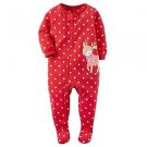 Toddler Girl's 4T Christmas Dot Reindeer Fleece Footed Pajama Sleeper