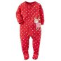 Toddler Girl's 4T Christmas Dot Reindeer Fleece Footed Pajama Sleeper