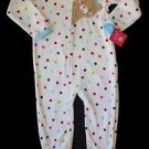 CARTER'S Girl's Size 4T Fleece Polka Dot Teddy Pajama Sleeper