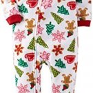 CARTER'S Girl's 5 OR 6 Christmas Gingerbread Cookies Fleece Footed Pajama