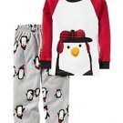 Carter's Boy's Size 3T, 4T OR 5T Winter Penguin Cotton Fleece Pants Pajama Set