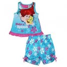 Little Mermaid and Flounder Girl's 3T OR 4T Pajama Tank Polyester Shorts Set