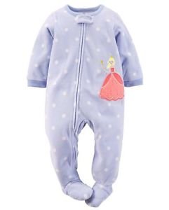 CARTER'S Girl's Size 4T Purple Dot Princess Fleece Blanket Pajama Sleeper