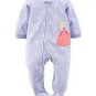 CARTER'S Girl's Size 4T Purple Dot Princess Fleece Blanket Pajama Sleeper