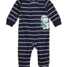 Carter's Striped Polar Bear Baby Boy's Fleece Zip-up Sleep & Play Size 3 Months
