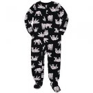 CARTER'S Boy's 3T OR 4T Black Polar Bear Winter Fleece Footed Pajama Sleeper