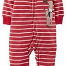 CARTER'S Boys Size 3 Months Striped Moose Footie Pajama Footed Sleeper