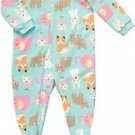 CARTER'S Girl's 5T Sleepy Animals Fleece Footed Pajama Sleeper