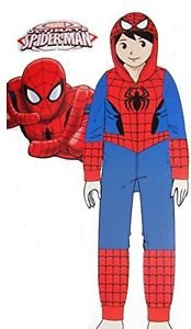 THE AMAZING SPIDERMAN SPIDER-MAN Boy's Size 10 Hooded Fleece Pajama Sleeper, PJ