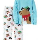Carter's Boy's Size 3T, 4T OR 5T Winter Sled Dogs Cotton and Fleece Pajama Set